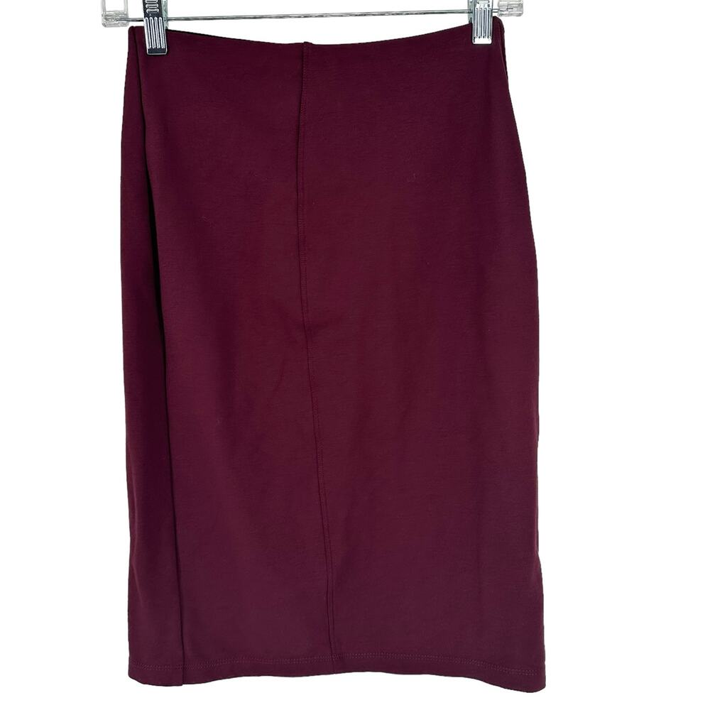 Liverpool Jeans Co. Port Wine Ponte Pull-On Pencil Skirt Sz 2